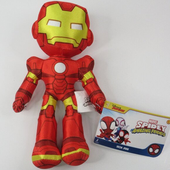 Iron Man Mini Plush 8in Marvel’s Spidey and His Amazing Friends Age 12mo+ New - Picture 1 of 12